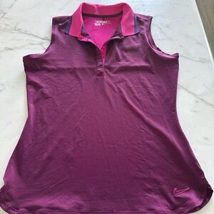 Nike Women's Magenta Sleeveless Polo Top
